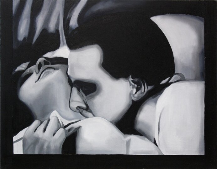 Screen Kiss, 39 x 50 cm, oil on canvas, 2013